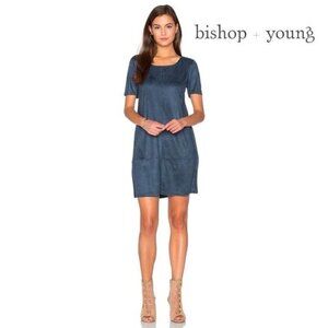 Bishop + Young Women's Short Sleeve Ivy Suede Shift‎ Dress
